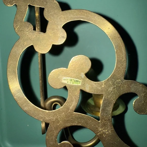 Brass Wall Sconce Taper Candle Holders Set of 2 OSK - Picture 5 of 6